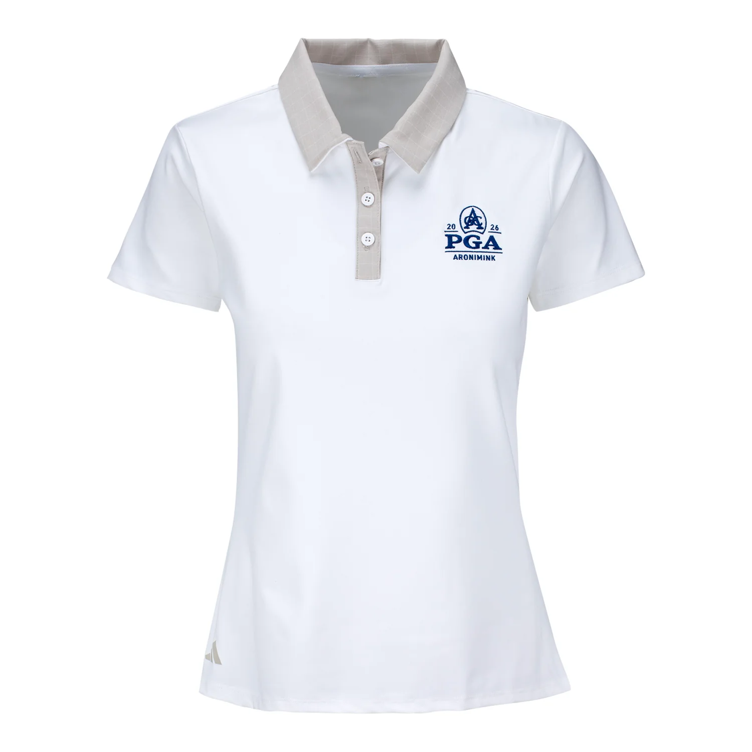 Adidas 2026 PGA Championship Women's Grid Pattern Polo in Beige