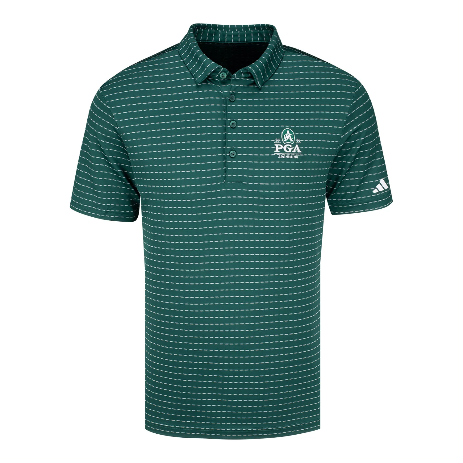 Adidas 2026 PGA Championship Dash Stripe Polo in Collegiate Green